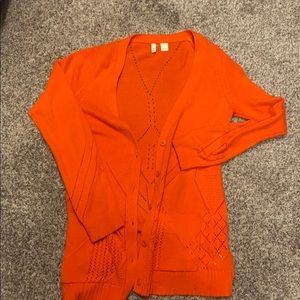 Anthropologie orange cardigan, like new